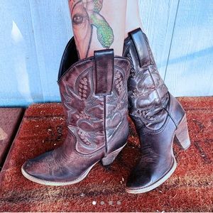 Very volatile brown studded boots